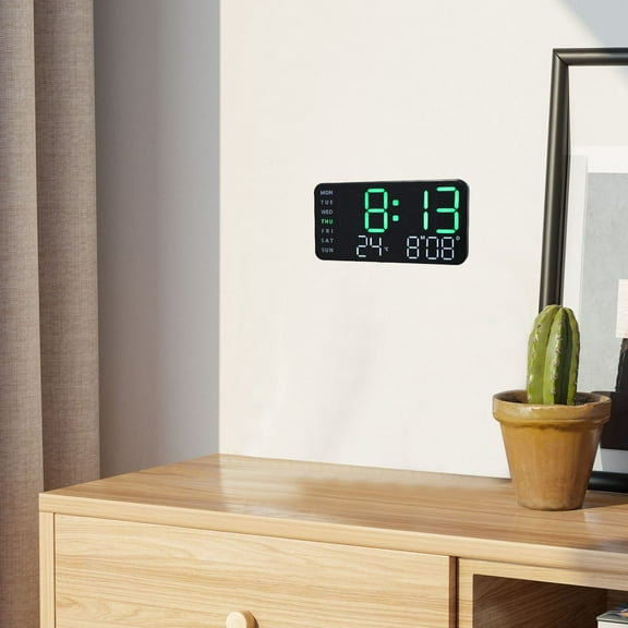 Digital Clock for Desk Number Aesthetic Office Travel Black