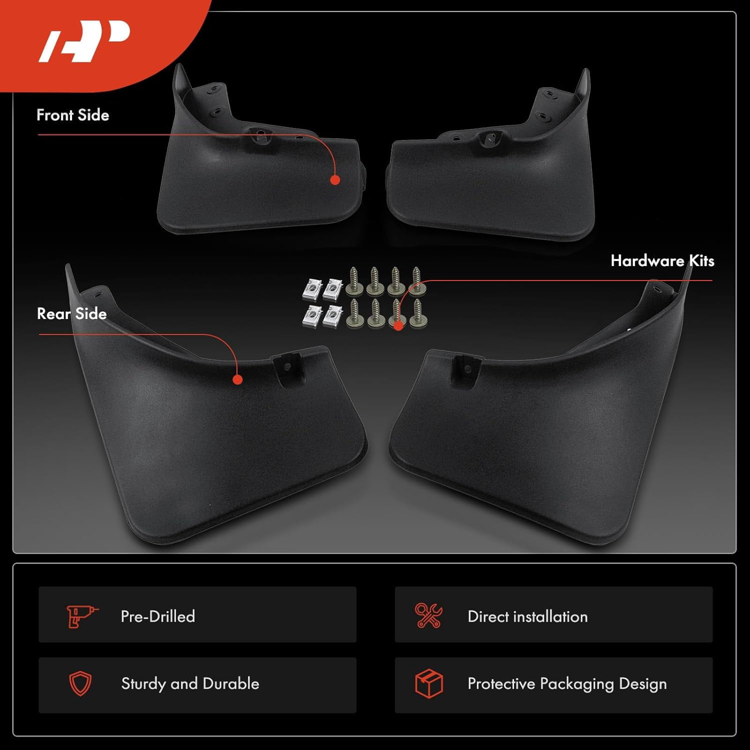 A-Premium Splash Guards Mud Flaps Mudflaps Replacement for Lincoln MKX 2016 Front and Rear 4-PC Set