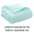 thumbnail image 2 of Green XL Muslin Throw Blanket, Large Soft Cotton Breathable Blanket, 59*79in All Season Cooling Bed Cover, Durable Washable Couch Blanket for Living Room, Outdoor Lounge, 2 of 9