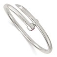 thumbnail image 3 of Sterling Silver Polished Red CZ Slip On Expandable Bangle, 3 of 4