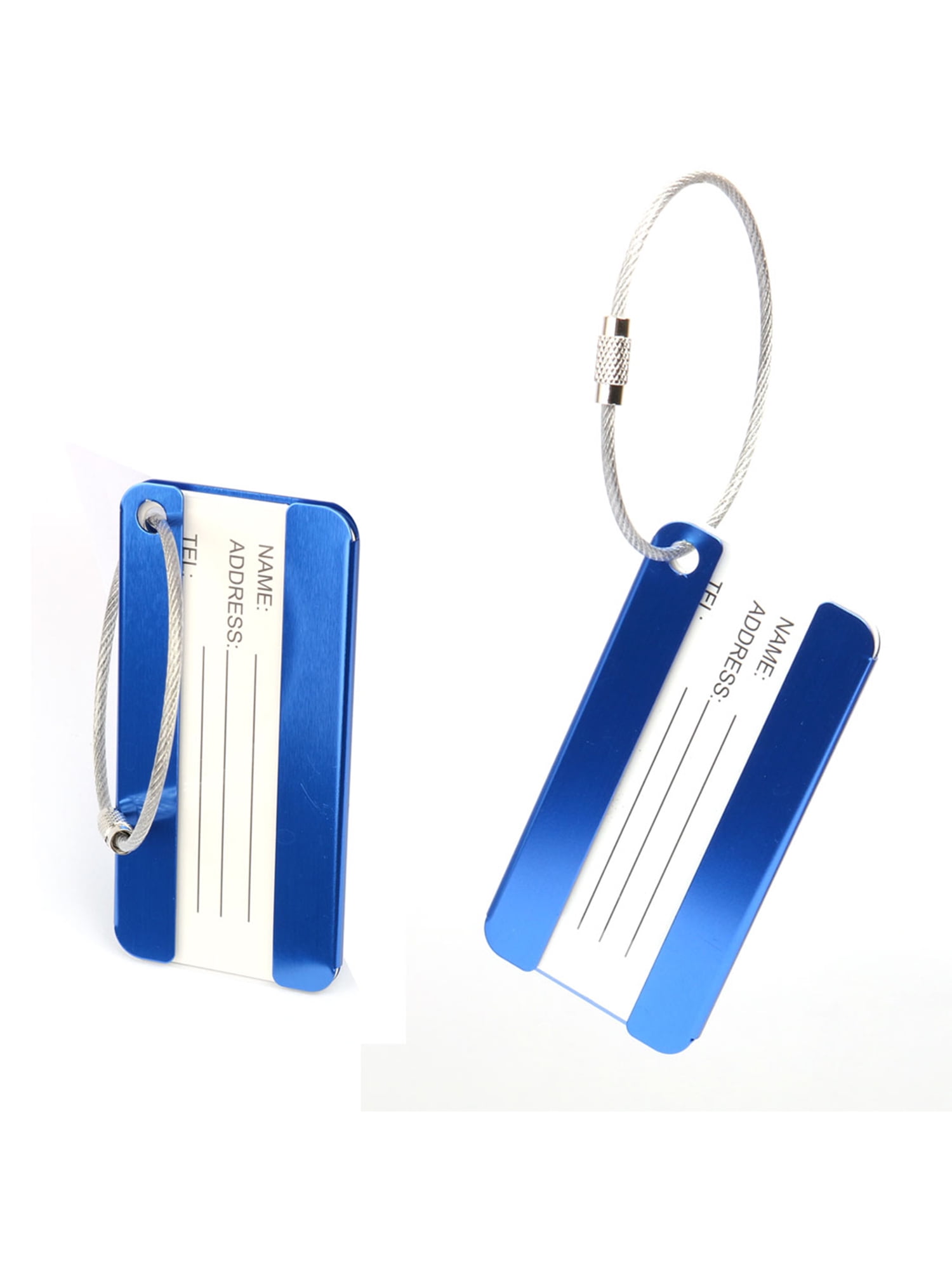 Unique Bargains Metal Luggage Tags Suitcase Travel Bag Name Message