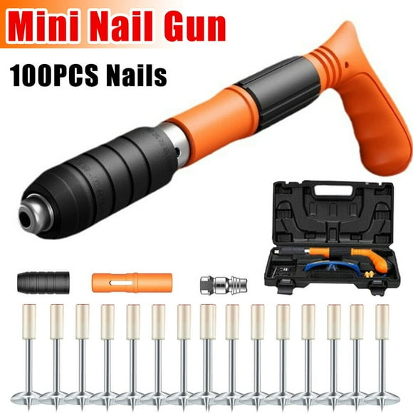 Pistola de clavos de acero, minipistola de clavos manual portátil y liviana para paredes de concreto, carpintería doméstica con tecnología de bajo ruido para un funcionamiento silencioso