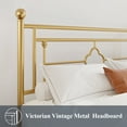 thumbnail image 5 of Allewie King Size Metal Platform Bed Frame with Victorian Vintage Headboard and Footboard, Gold, 5 of 10