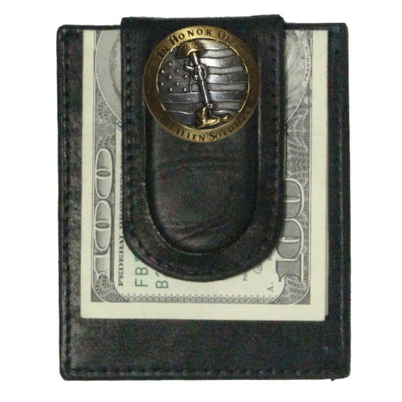 Custom Fallen Soldiers Paul and Taylor Money Clip Wallet Black