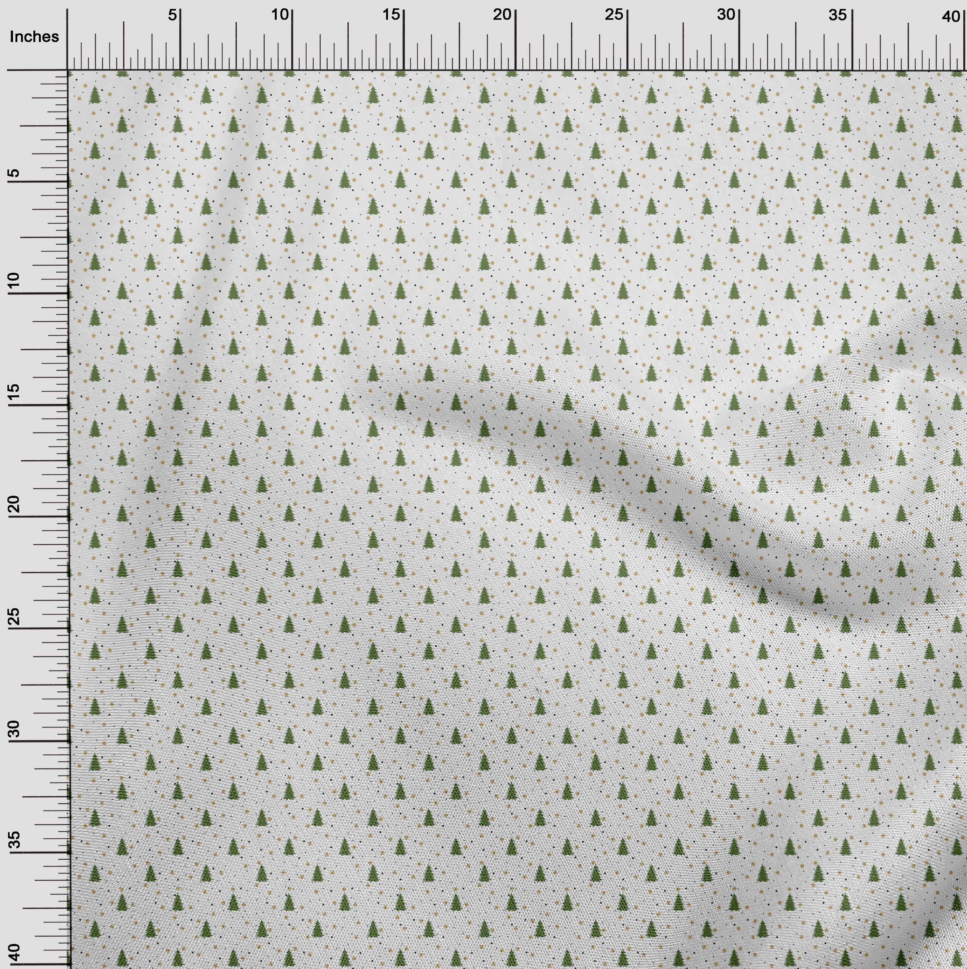 oneOone Georgette Viscose Green Fabric Merry Christmas Sewing Fabric By The Yard Printed Diy Clothing Sewing Supplies 42 Inch Wide-C17