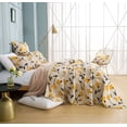 thumbnail image 2 of DaDa Bedding Yellow Fleur Floral Golden Orange Ivory Cream Scalloped Bedspread Set (18112), 2 of 9