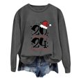 thumbnail image 1 of WEAIXIMIUNG Chandail en Molleton Surdimensionné pour Femmes Noël Manches Longues Col Rond Imprimé Lettre Léger Ample, 1 of 5