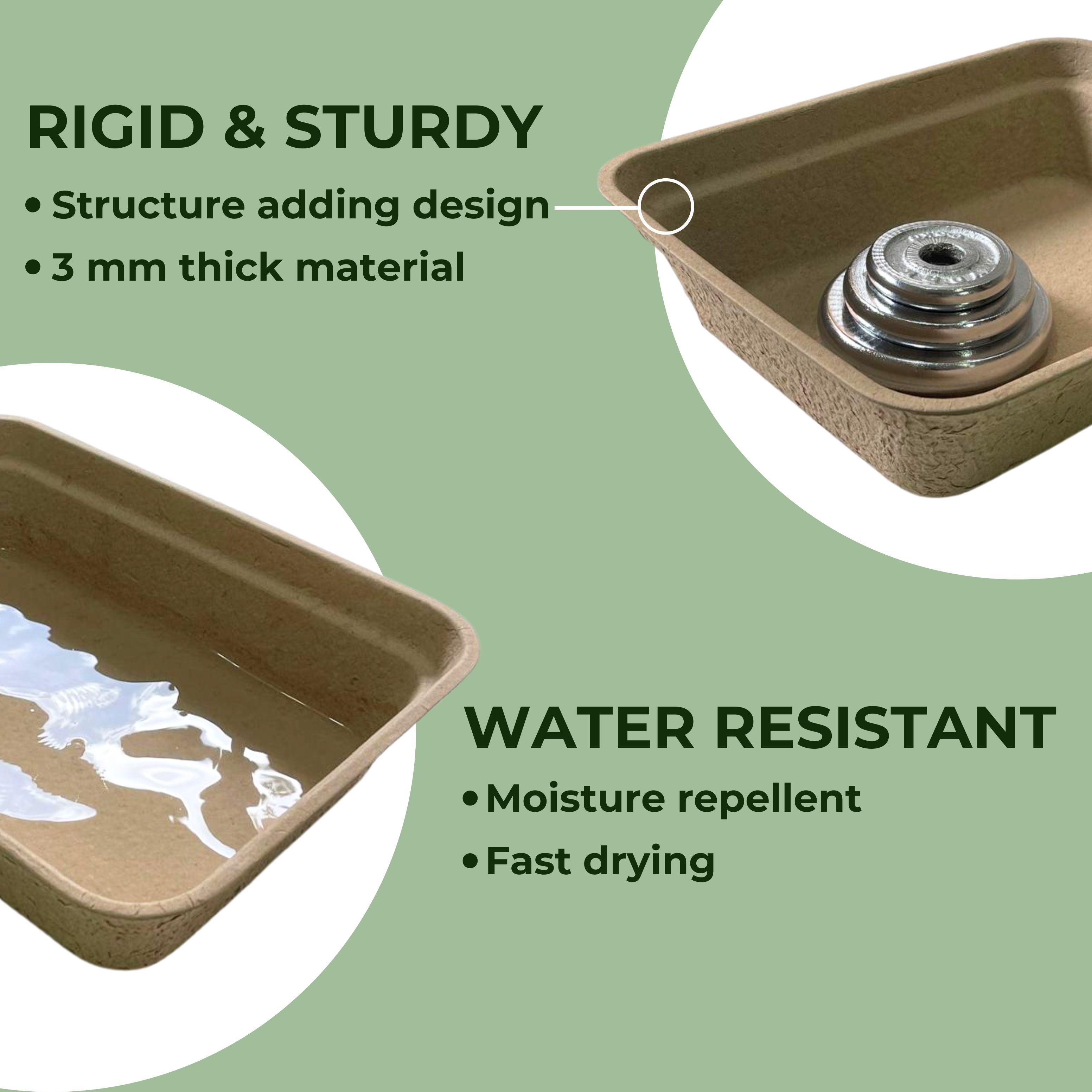 The Wit Cat Disposable Litter Boxes, Large Size, 4-Pack, Leakproof, Sturdy and Eco-Friendly