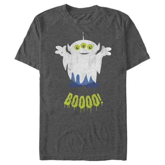 Men's Toy Story Halloween Squeeze Alien Boo Ghosts Graphic Tee Charcoal Heather 2X Large
