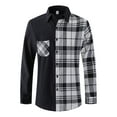 thumbnail image 1 of Blusa y camisa de manga larga con cuello vuelto para hombre, estilo casual, a la moda, con solapa y botones, de poliéster, 1 of 8
