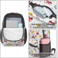 thumbnail image 4 of Fireman and Dot White Pattern 17" Waterproof Oxford School Backpacks for Teens, S-Shape Padded Straps, for School, Travel, Hiking, Camping, 4 of 5