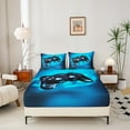 thumbnail image 4 of Gaming Bedding Set Bed Sheet Set Twin Size Soft Microfiber Gamer Console Video Game Fitted Sheet Teens Game Room Decor Bed Cover with 1 Pillow Case (Flat Sheet not Included), 4 of 7
