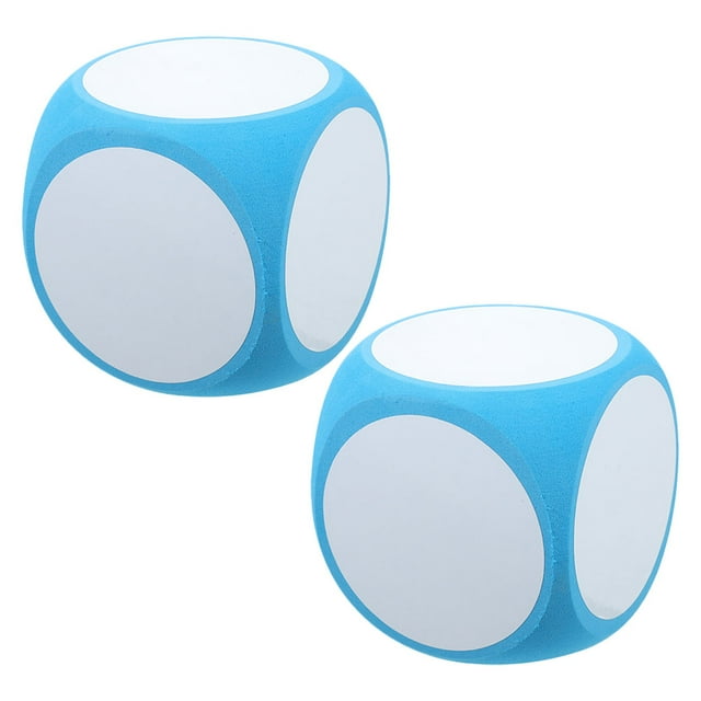 Miangastore 2Pcs DIY Blank Dices 10cm Large Classroom Writable Dices Erasable Foam Cubes Dices Game Dices for Instructional Game Counting Entertainment