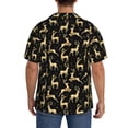 thumbnail image 3 of Hirioo Elegant Gold Moose for Men's Cuban Collar Short Sleeve Shirt Button Down Shirt Beach Summer Shirts Wedding Vacation Shirts-XX-Large, 3 of 5