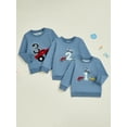 thumbnail image 4 of Toddler Boy Birthday Sweatshirt Number Car Embroidery Long Sleeve Round Neck Pullover Loose Tops, 4 of 10