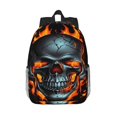thumbnail image 1 of Lukts Flame Metal Skull Pattern 15 Inch Student Backpack, Waterproof Laptop Backpack with Adjustable Shoulder Straps, Lightweight Travel, Campus Backpack, Unisex, 1 of 6