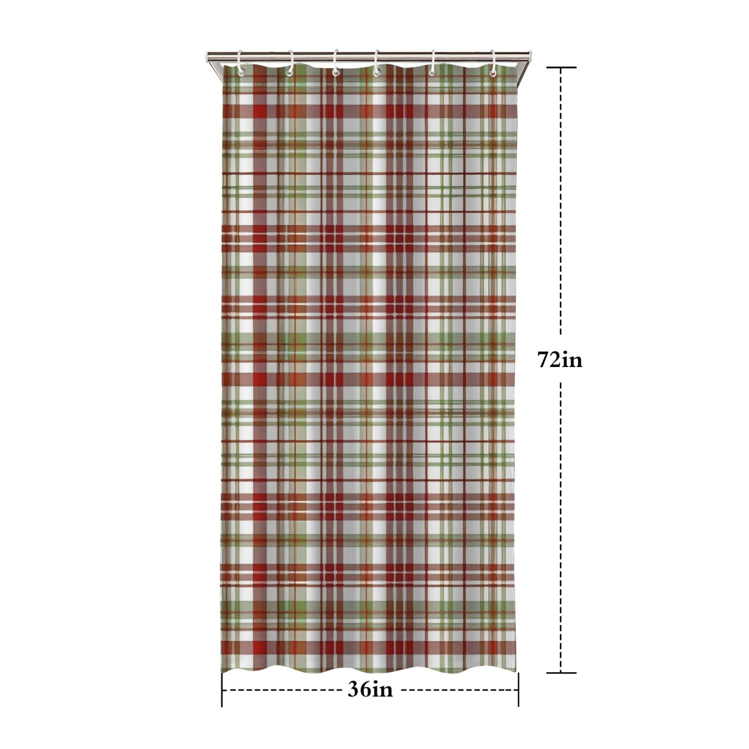 Multi Color Plaid Checkered Pattern Shower Curtain 36"x72" ,Bathroom Decorative Shower Curtains Set with 12 Hooks,Modern Waterproof Washable Shower Curtain