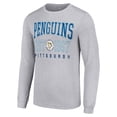 thumbnail image 2 of Men's Starter Heather Gray Pittsburgh Penguins Retro Graphic Long Sleeve Crew T-Shirt, 2 of 3