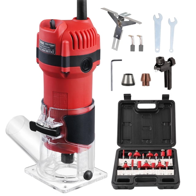 Enrutador para madera TEENO 800W 31000 RPM con juego de 15 brocas