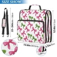thumbnail image 3 of Water-Resistant 3-Ring Binder Organizer with Multiple Pockets Zipper Binder Bag for Office Pink Bows and Green Ribbons, 3 of 8