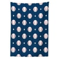 thumbnail image 3 of Ambesonne Sports Tablecloth Rectangular Table Cover, Baseball Stripes, 52"x70", Night Blue Red White, 3 of 4