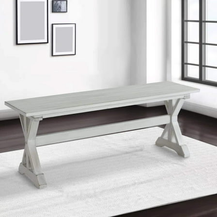 Boraam Jamestown 18in Dining Height Backless Wood Dining Bench 48-inch wide