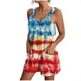 thumbnail image 2 of Womens 4th of July Rompers Womens Rompers for Summer Women's Jumpsuits Womens Rompers and Jumpsuits Women's Comfortable Casual Suspender Independence Day Printing Shorts Pocket Jumpsuit Shorts, 2 of 6