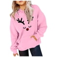 thumbnail image 2 of Tanghaowl Boys Sweatshirts Boys Long Sleeve Crewneck Print Sweatshirt Soft Lined Thermal Pullover Top for Kids Winter Holiday Casual Wear Pink 11-12 Years, 2 of 4