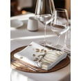 thumbnail image 6 of Beige Pumpkin Fall Cloth Napkins Set of 6 Reusable Dinner Napkins, Thanksgiving Roses Eucalyptus Leaves Cocktail Napkin Washable Table Napkins for Wedding/Holiday Party/Baby Shower 20"x20", 6 of 7