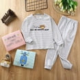 thumbnail image 4 of TOWED22 Toddler Baby Boy Fall Winter Outfits Print Crewneck Sweatshirt Casual Pants 2Pcs Clothes Set Size:3-4 Y,Color:Grey, 4 of 4