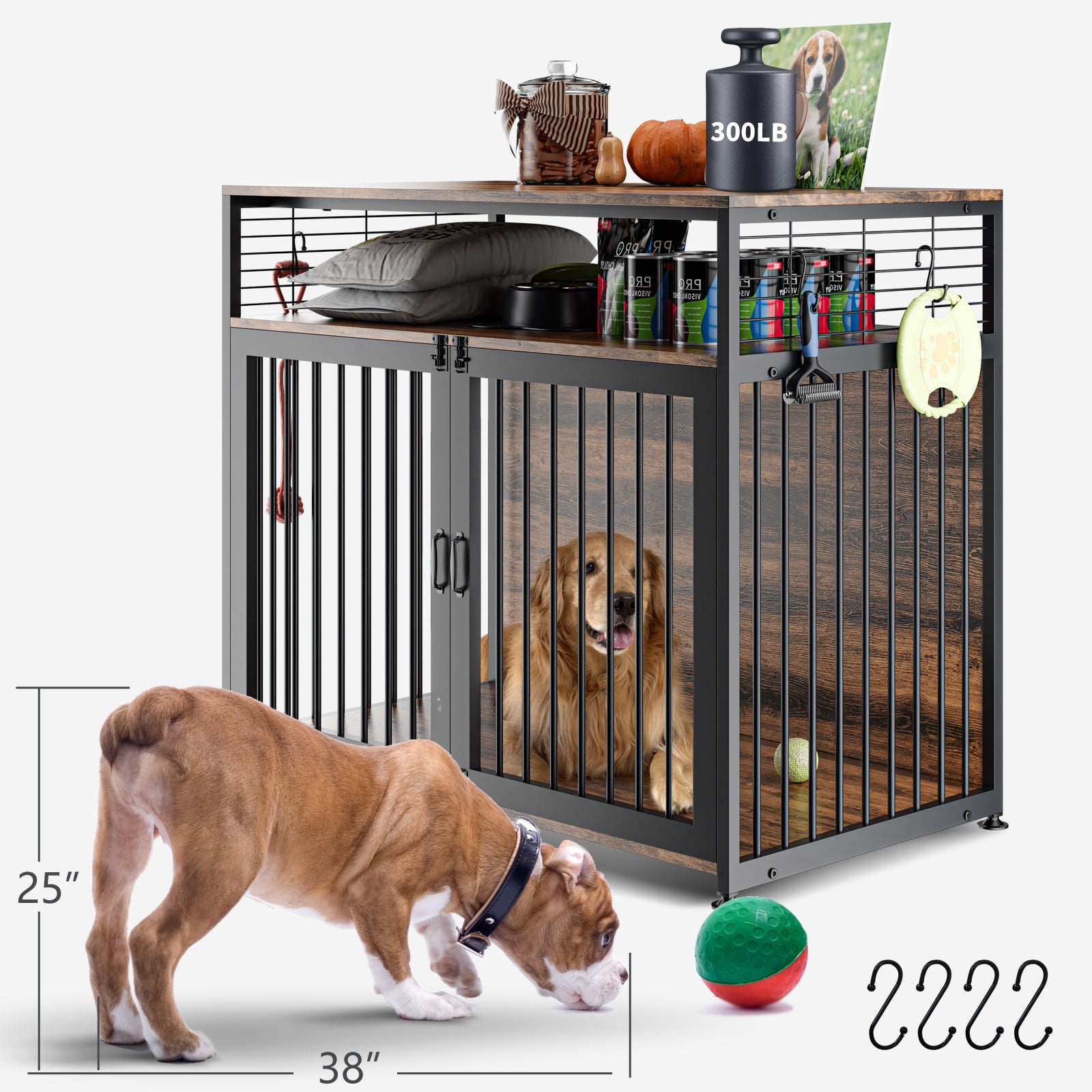 LILYPELLE Dog Crate Furniture, Heavy Duty Dog Cage Indoor Dog Kennel