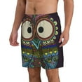 thumbnail image 2 of Naloa Boho Owl Men's Beach Shorts, Surfing shorts, Swim trunks, Quick Dry Swim Trunks for Surfing Beach Fun - Small, 2 of 9