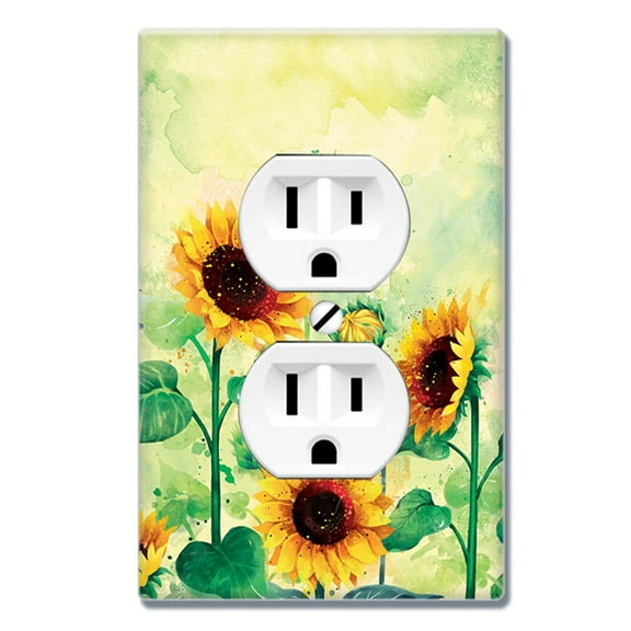 WIRESTER 1-Gang Duplex Wall Plate/Switch Plate Cover, Sunflowers Flowers