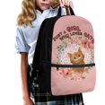 thumbnail image 3 of Uourmeti Large Storage Backpack for School Shopping, 17 Inch Smooth Zipper School Travel Bag, Cat Lover Floral Wreath, 3 of 6