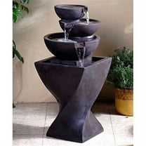 Elegant Tiered Water Fountain - Indoor Outdoor Decor with Recirculating Pump - 4 Tier Black Cascade Fountain