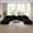 Black-ABBCDDDD, variant on Novilla Modular Sectional Sofa, Modern Cloud Sectional Couch with Smarts Coil™ Support, Upholstered Boneless Couch for Living Room Apartments Bedroom, No Assembly Required (Left-arm Seat)