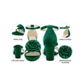 thumbnail image 4 of BLISSFUL STEP Flower Heel Open Toe Ankle Strap Block Heels Sandals for Women Dark Green (Size 10), 4 of 7