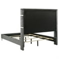 thumbnail image 2 of Jenny Queen Size Bed- Wingback Fluted Upholstered Headboard- Gray, 2 of 6