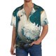 thumbnail image 1 of Balery Tropical Parrot Floral Artwork Camisa Casual de Manga Corta con Botones para Hombre, Texturizada, Estilo Cubano, para Playa, Verano-X-Large, 1 of 5