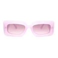thumbnail image 2 of Womens Dimensional Stripe Bevel Thick Rectangle Mod Fashion Sunglasses Pink - Purple, 2 of 4