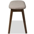thumbnail image 4 of Baxton Studio Easton Upholstered Bench in Light Gray and Walnut Brown, 4 of 8