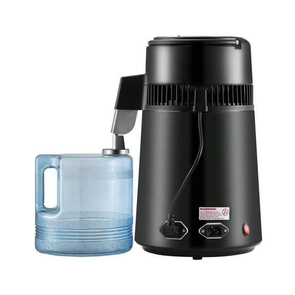 Water Distiller 4L, 750W Stainless Steel Water Purifier for Home Use, Countertop Distilled Water Maker for Clean Drinking Water, Baby Formula, CPAP - Black