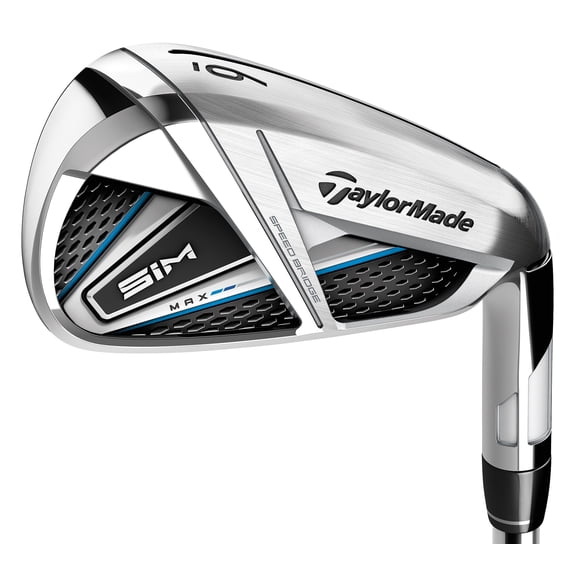 Pre-Owned TaylorMade Golf Club SIM MAX 5-PW, AW Iron Set Stiff Steel FST KBS Max 85 Value