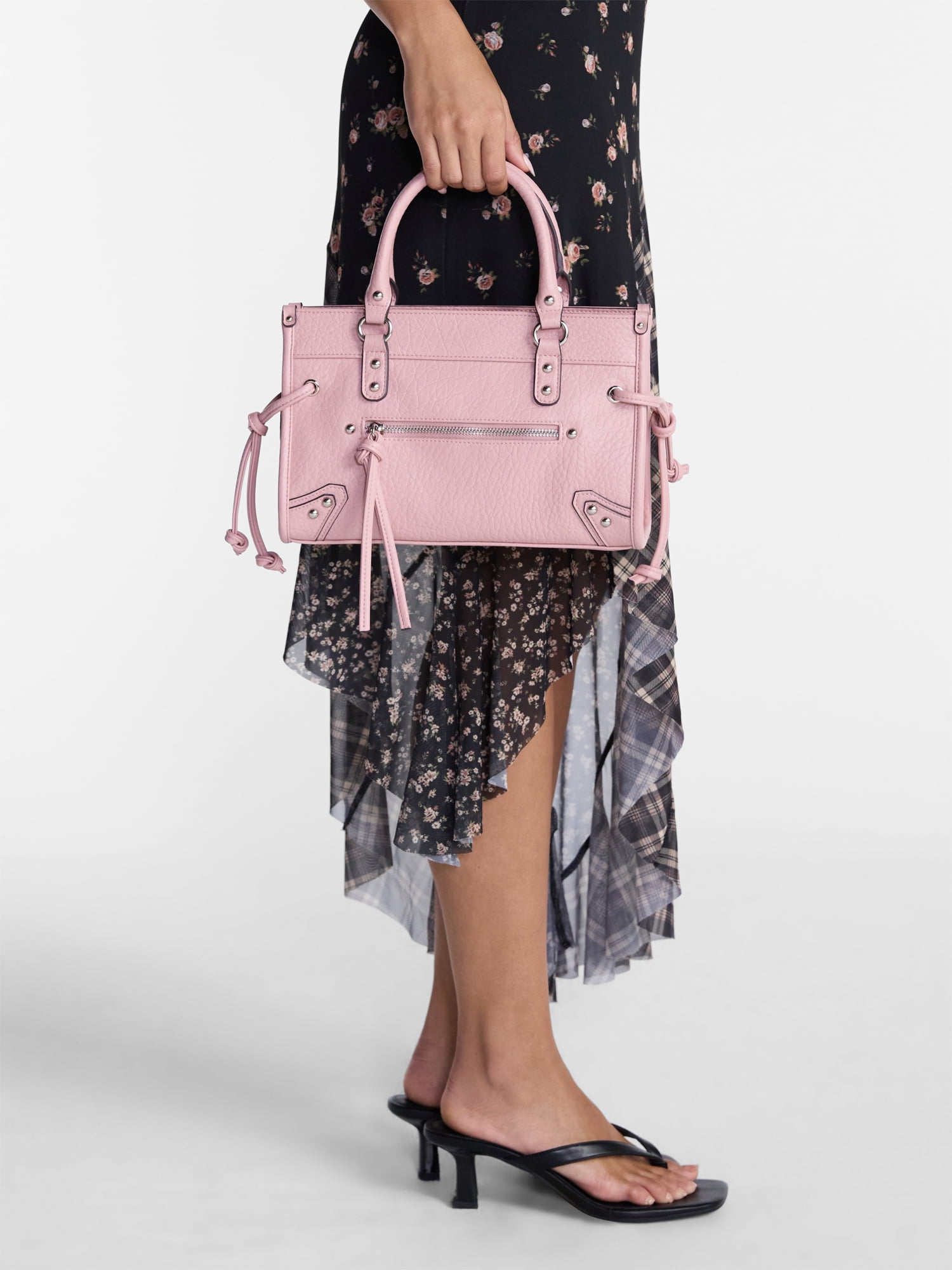 No Boundaries Women's Fashion Square Tote Bag, Stone Rose