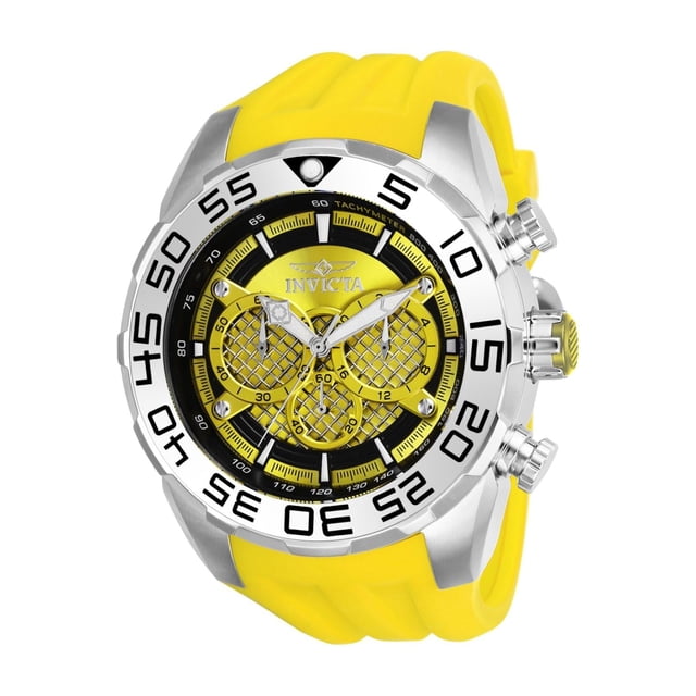 Reloj Invicta Speedway para hombre, acero inoxidable, negro y amarillo, 50 mm