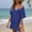 Blue, variant on Bathing Suit Cover Up for Women V Neck Short Sleeve Crochet Swimsuit Cover Up Oversized Hollow Out Lace Beach Tunic Khaki One Size