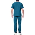 thumbnail image 5 of Medical Uniform Unisex Women and Men’s V-Neck Super Stretch Scrub Set Blue XL, 5 of 6