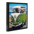 thumbnail image 3 of Stupell Industries Coastal Dogs Driving Retro Van Black Floating Frame Canvas Art, 25 x 25, by CR Townsend, 3 of 8