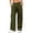 03# Army Green, variant on Women's Cotton Cargo Pants Elastic Waist Multi-Pockets Adjustable Straight-Leg Summer Casual Work S-3XL