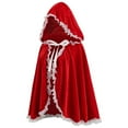 thumbnail image 5 of Christmas Hooded Cloak Red Cape Women Short Shawl Outfit Accessories for Christmas Party, 5 of 7